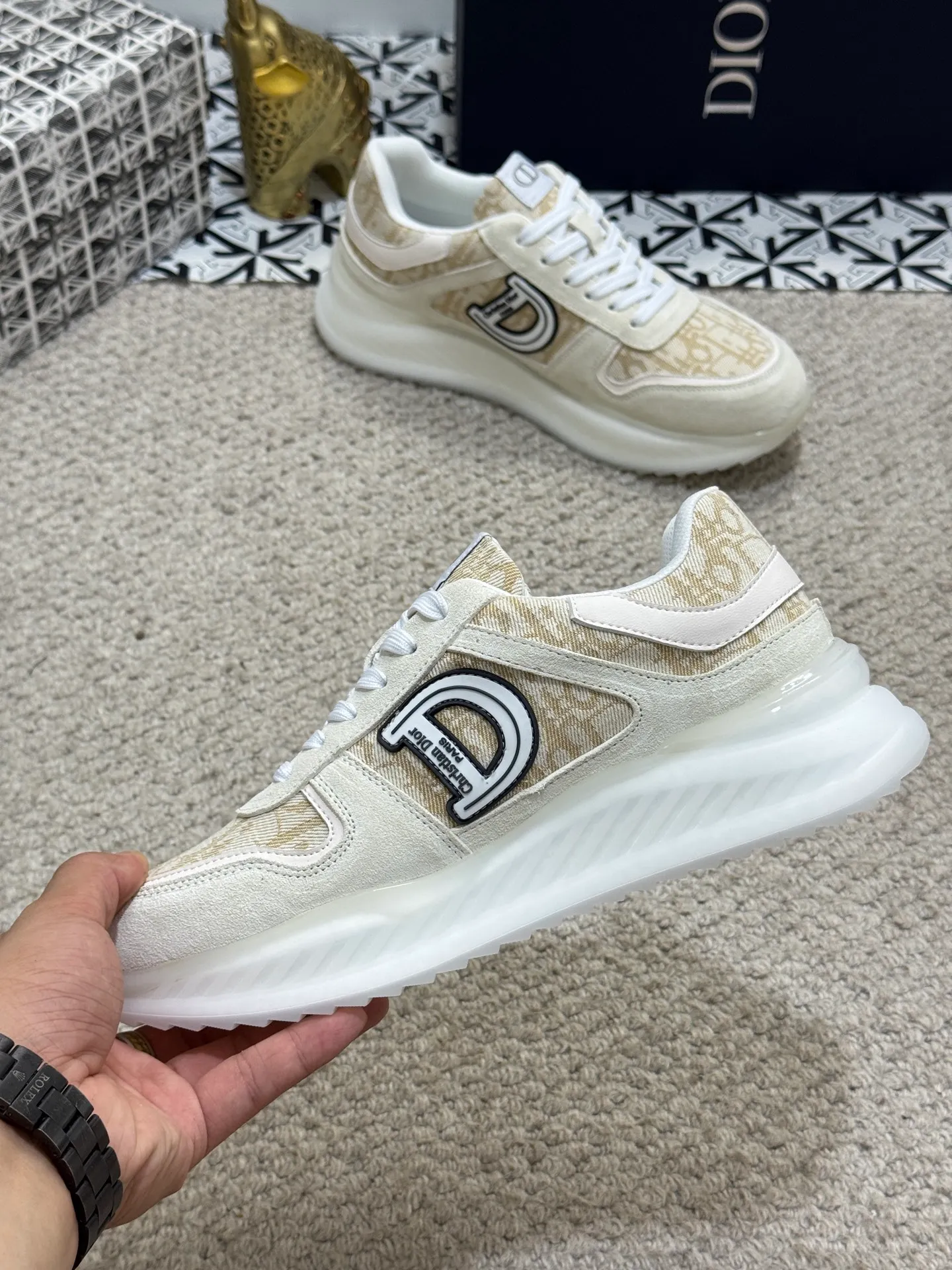 Men's men's shoes 💰440 [New model] 🐞🐞Top original - Dior 🆕 Low-top B02 casual sports shoes, carefully made of first-layer cowhide with canvas, comfortable and breathable ~ rubber soles, enhance style. Fashionable and versatile, it can complement any look. Featuring an exquisite design that is uniquely dynamic and modern, this shoe is part of Dior's legacy and embodies modern elegance. Size: 38-44 (45 customized